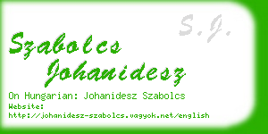 szabolcs johanidesz business card